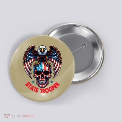 American Flag Usa Law Enforcement State Trooper Button