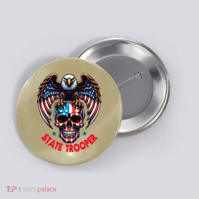 American Flag Usa Law Enforcement State Trooper Button