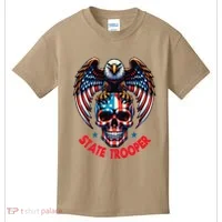 American Flag Usa Law Enforcement State Trooper Kids T-Shirt thumb 0