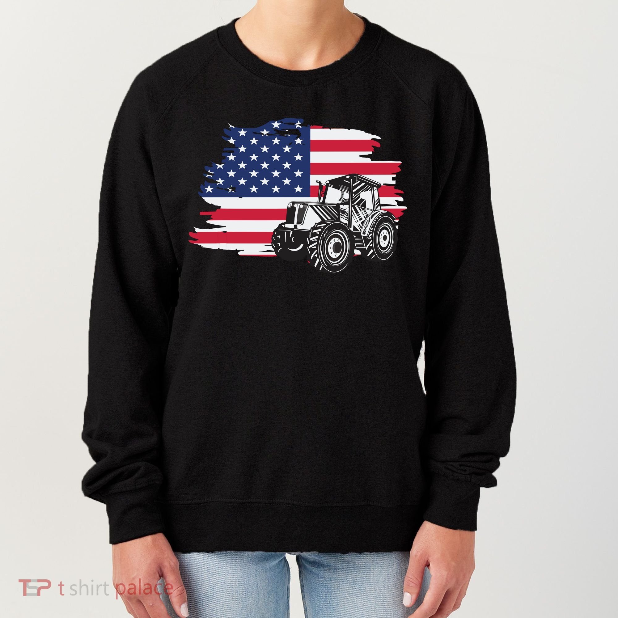 American Farmer US Flag Farmer Farming Gift Women's Sweatshirt