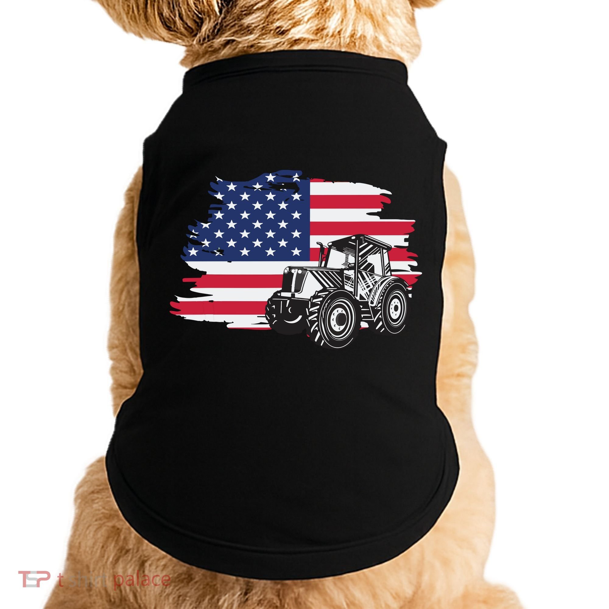 American Farmer US Flag Farmer Farming Gift Doggie Tank