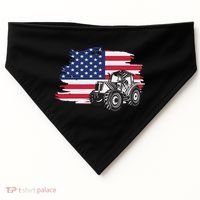 American Farmer US Flag Farmer Farming Gift USA-Made Doggie Bandana thumb 0