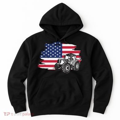 American Farmer US Flag Farmer Farming Gift Hoodie