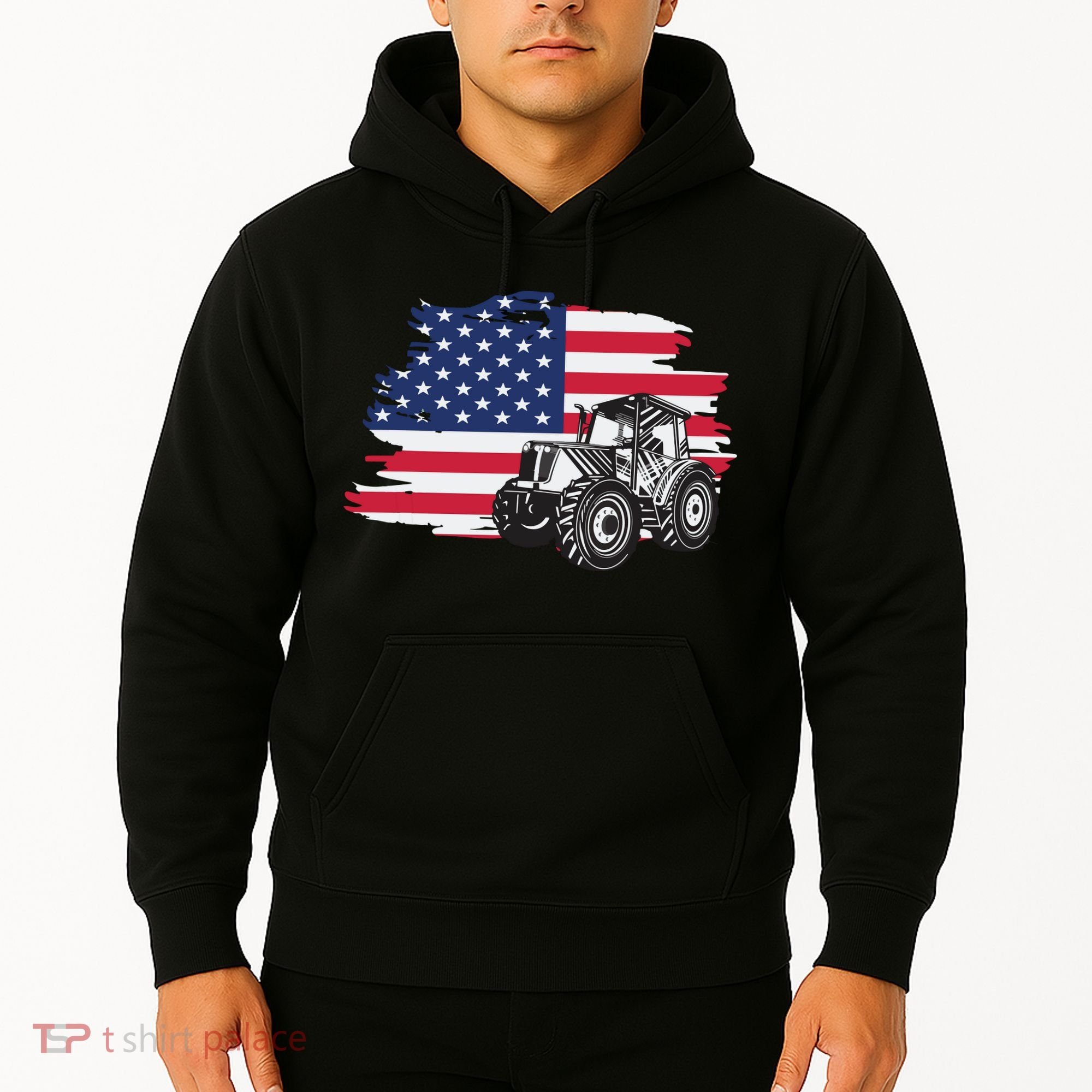 American Farmer US Flag Farmer Farming Gift Hoodie
