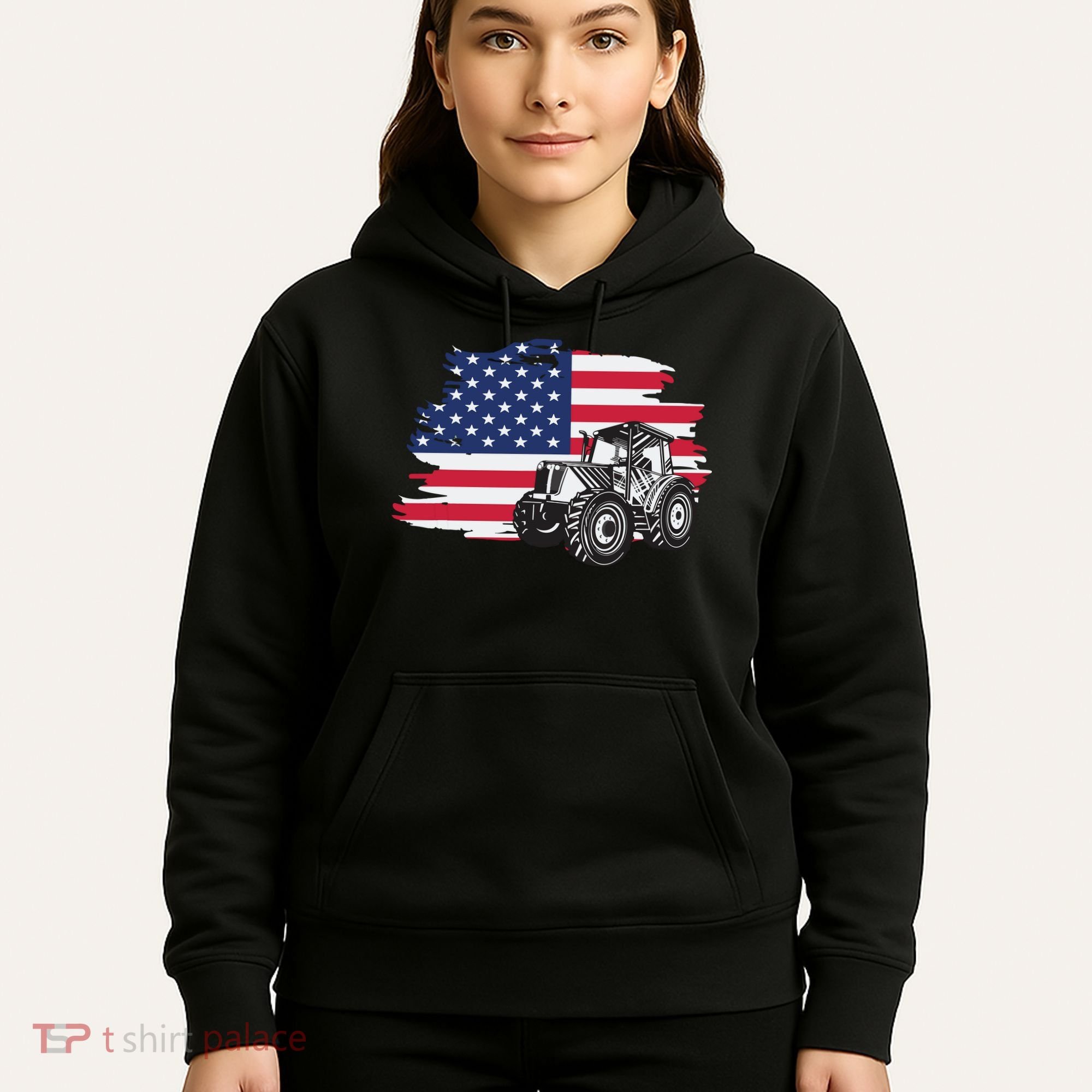 American Farmer US Flag Farmer Farming Gift Hoodie