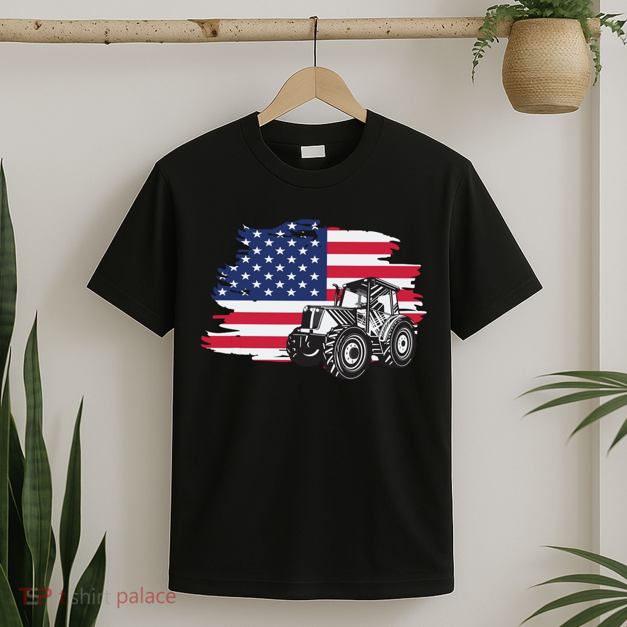 American Farmer US Flag Farmer Farming Gift T-Shirt