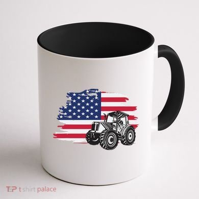 American Farmer US Flag Farmer Farming Gift Coffee Mug back