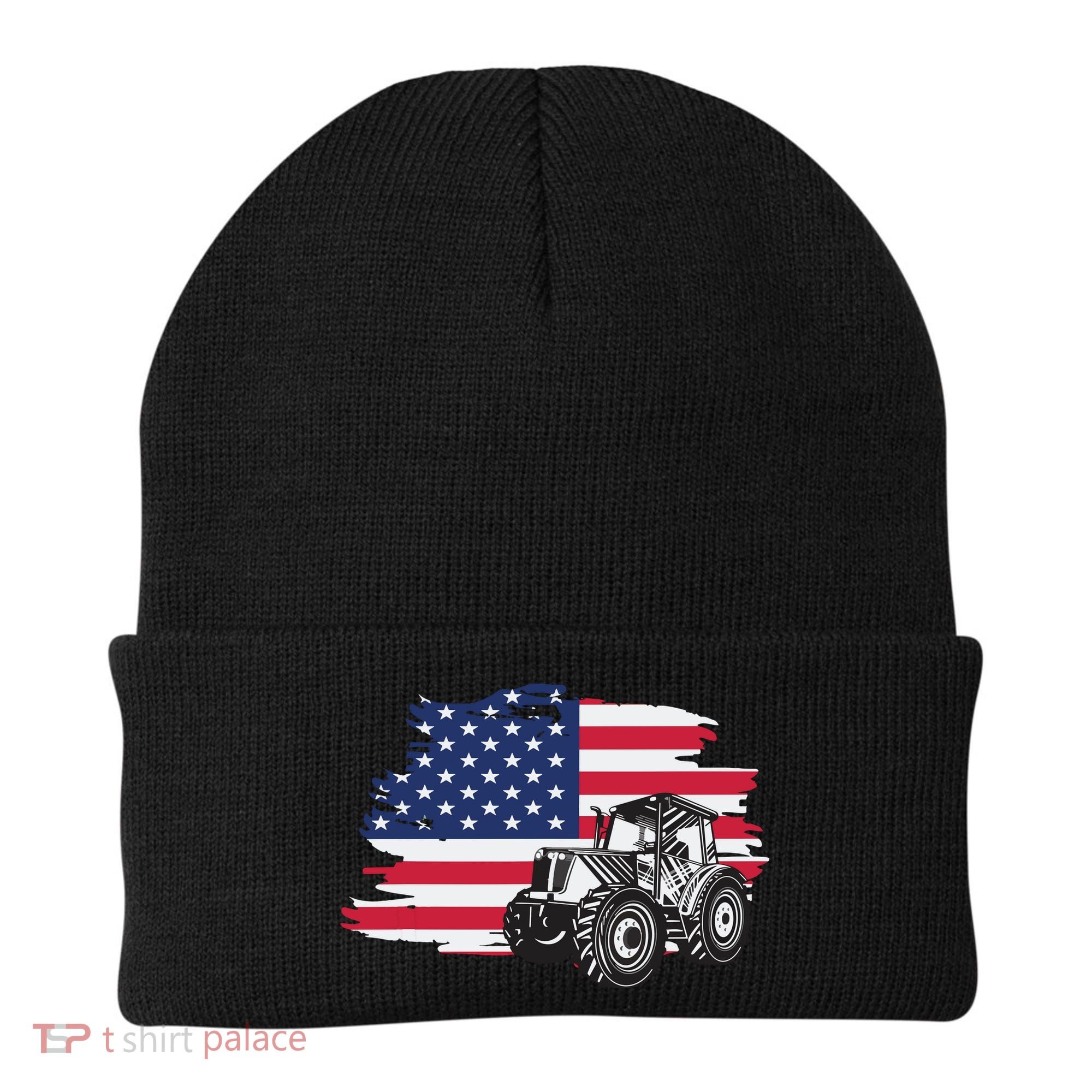 American Farmer US Flag Farmer Farming Gift Beanie