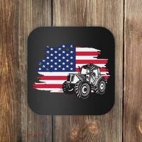American Farmer US Flag Farmer Farming Gift Coaster thumb 0