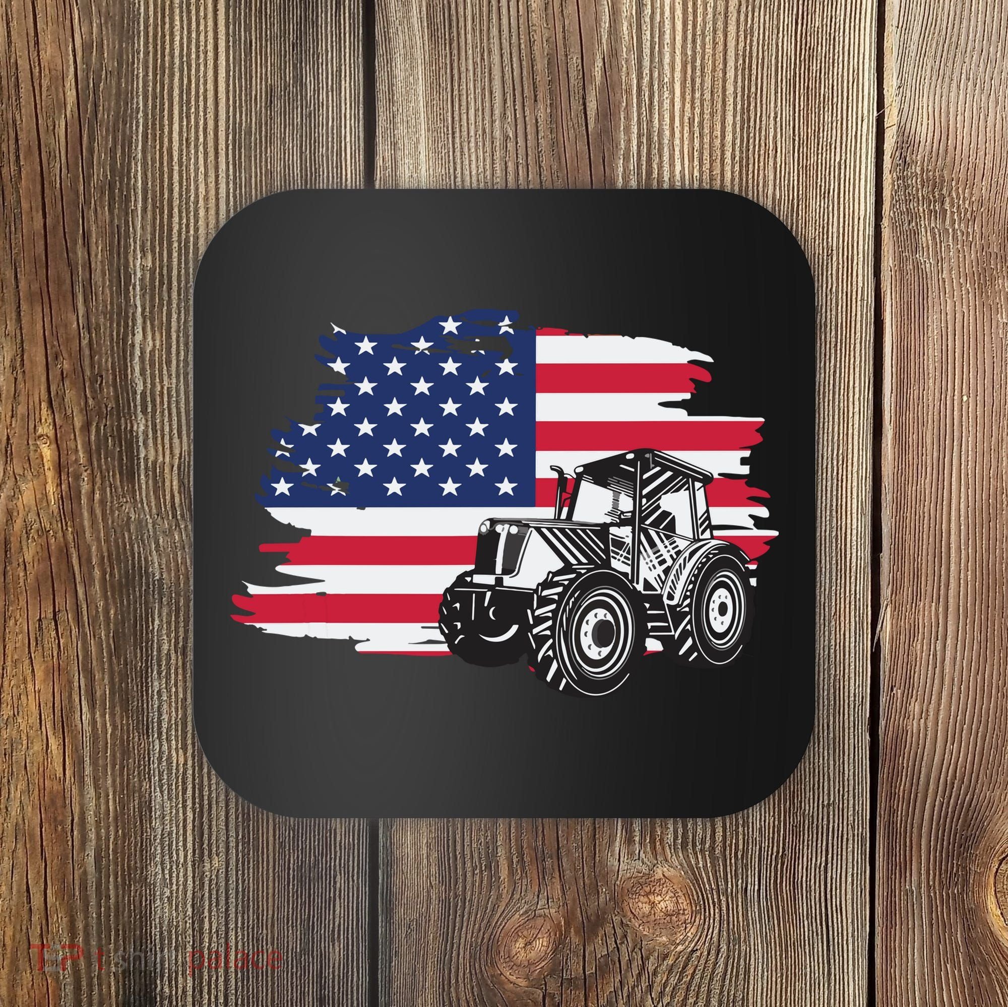 American Farmer US Flag Farmer Farming Gift Coaster