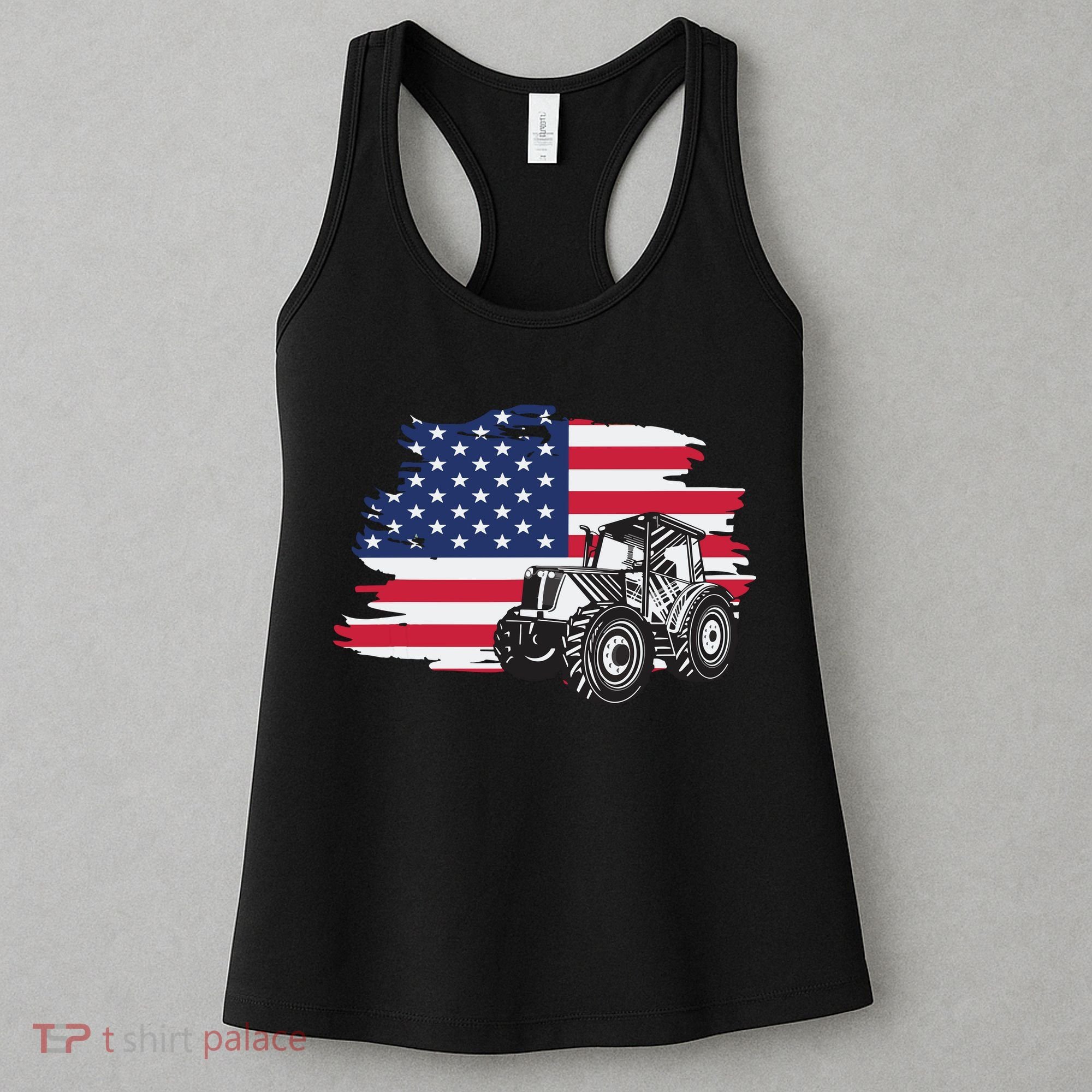 American Farmer US Flag Farmer Farming Gift Women's Tank Top