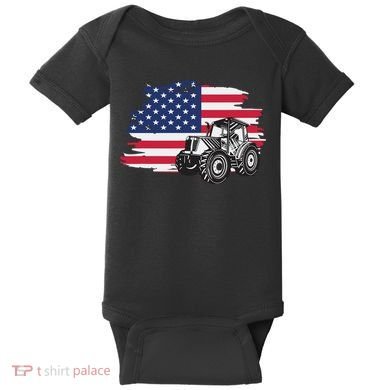 American Farmer US Flag Farmer Farming Gift Baby Bodysuit