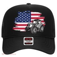 American Farmer US Flag Farmer Farming Gift Hat thumb 0