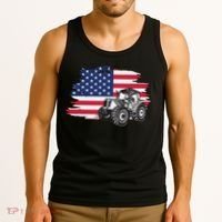 American Farmer US Flag Farmer Farming Gift Tank Top thumb 3