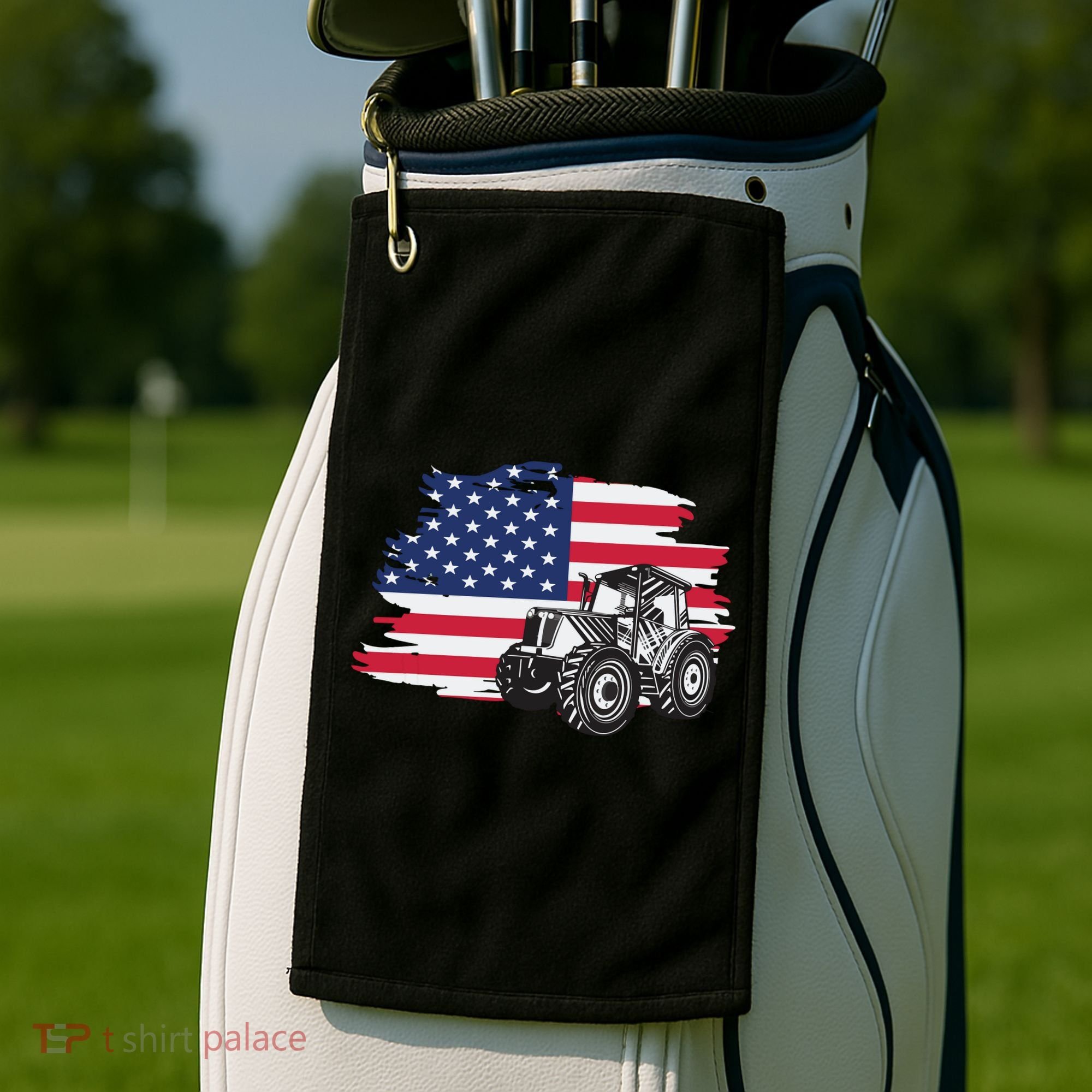 American Farmer US Flag Farmer Farming Gift Golf Towel