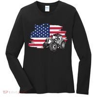 American Farmer US Flag Farmer Farming Gift Women's Long Sleeve Shirt thumb 0