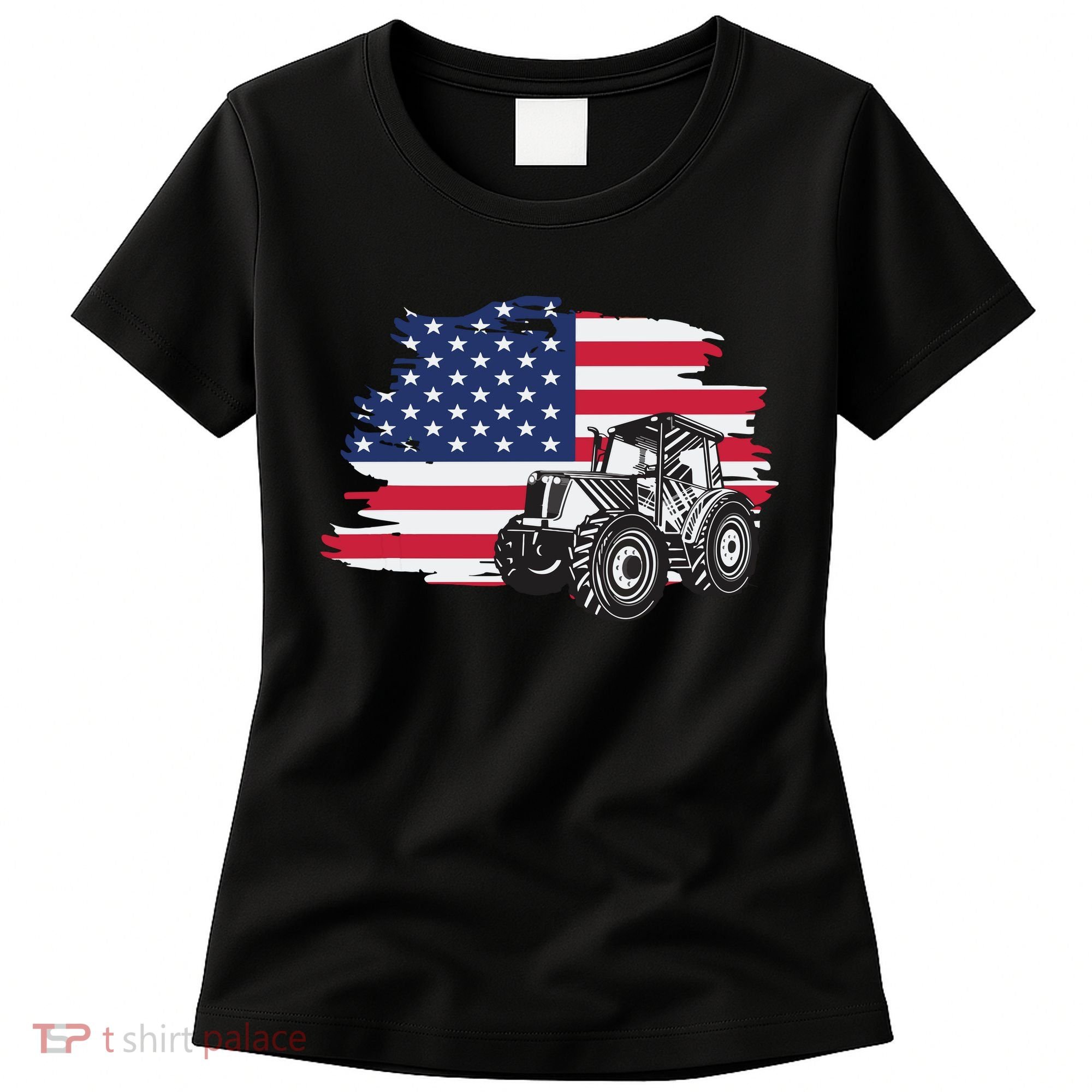 American Farmer US Flag Farmer Farming Gift Women's T-Shirt