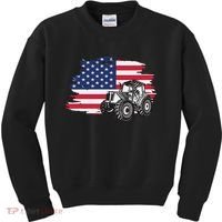 American Farmer US Flag Farmer Farming Gift Kids Sweatshirt thumb 0