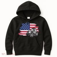 American Farmer US Flag Farmer Farming Gift Kids Hoodie thumb 0