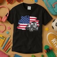American Farmer US Flag Farmer Farming Gift Kids T-Shirt thumb 3