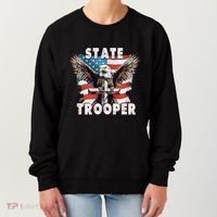 American Flag Usa Law Enforcement State Trooper Women's Sweatshirt thumb 0
