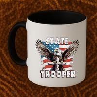 American Flag Usa Law Enforcement State Trooper Coffee Mug thumb 2