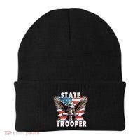 American Flag Usa Law Enforcement State Trooper Beanie thumb 0