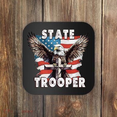 American Flag Usa Law Enforcement State Trooper Coaster
