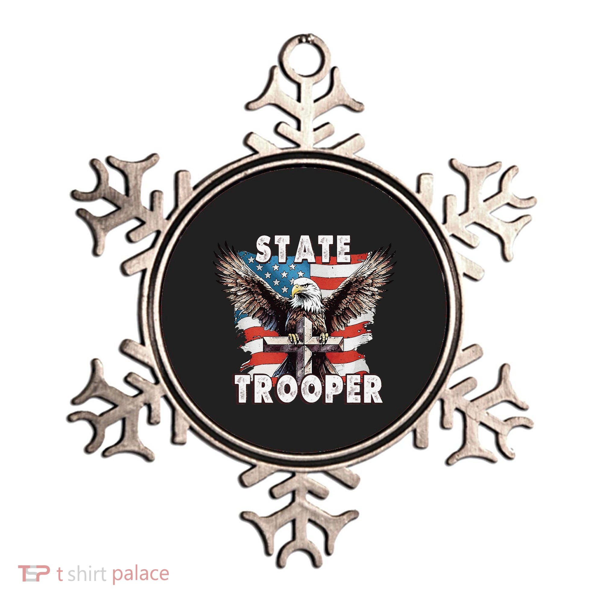 American Flag Usa Law Enforcement State Trooper Ornament