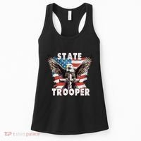 American Flag Usa Law Enforcement State Trooper Women's Tank Top thumb 0