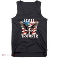 American Flag Usa Law Enforcement State Trooper Tank Top thumb 0