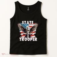 American Flag Usa Law Enforcement State Trooper Tank Top thumb 2
