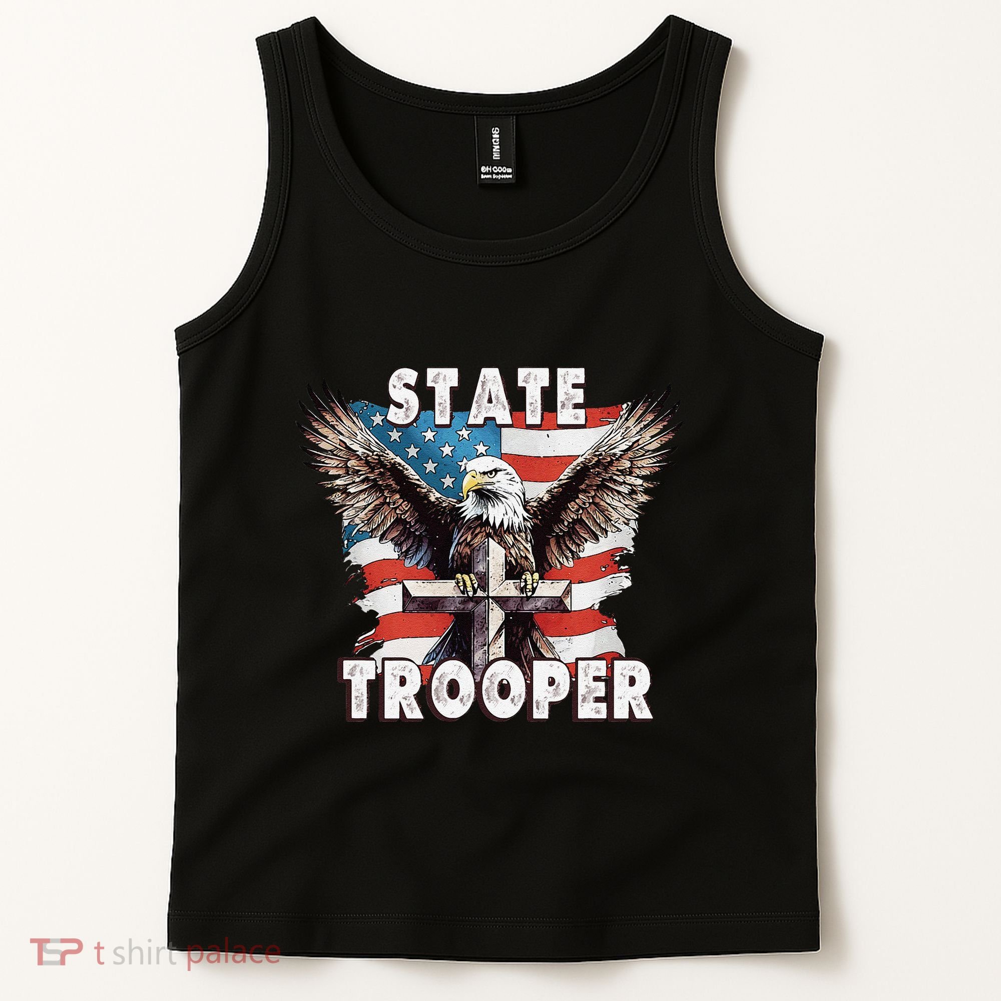 American Flag Usa Law Enforcement State Trooper Tank Top