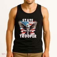 American Flag Usa Law Enforcement State Trooper Tank Top thumb 3