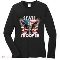 American Flag Usa Law Enforcement State Trooper Women's Long Sleeve Shirt thumb 0