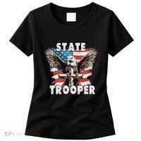 American Flag Usa Law Enforcement State Trooper Women's T-Shirt thumb 0