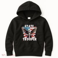 American Flag Usa Law Enforcement State Trooper Kids Hoodie thumb 0
