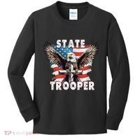 American Flag Usa Law Enforcement State Trooper Kids Long Sleeve Shirt thumb 0