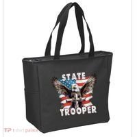 American Flag Usa Law Enforcement State Trooper Tote Bag thumb 2