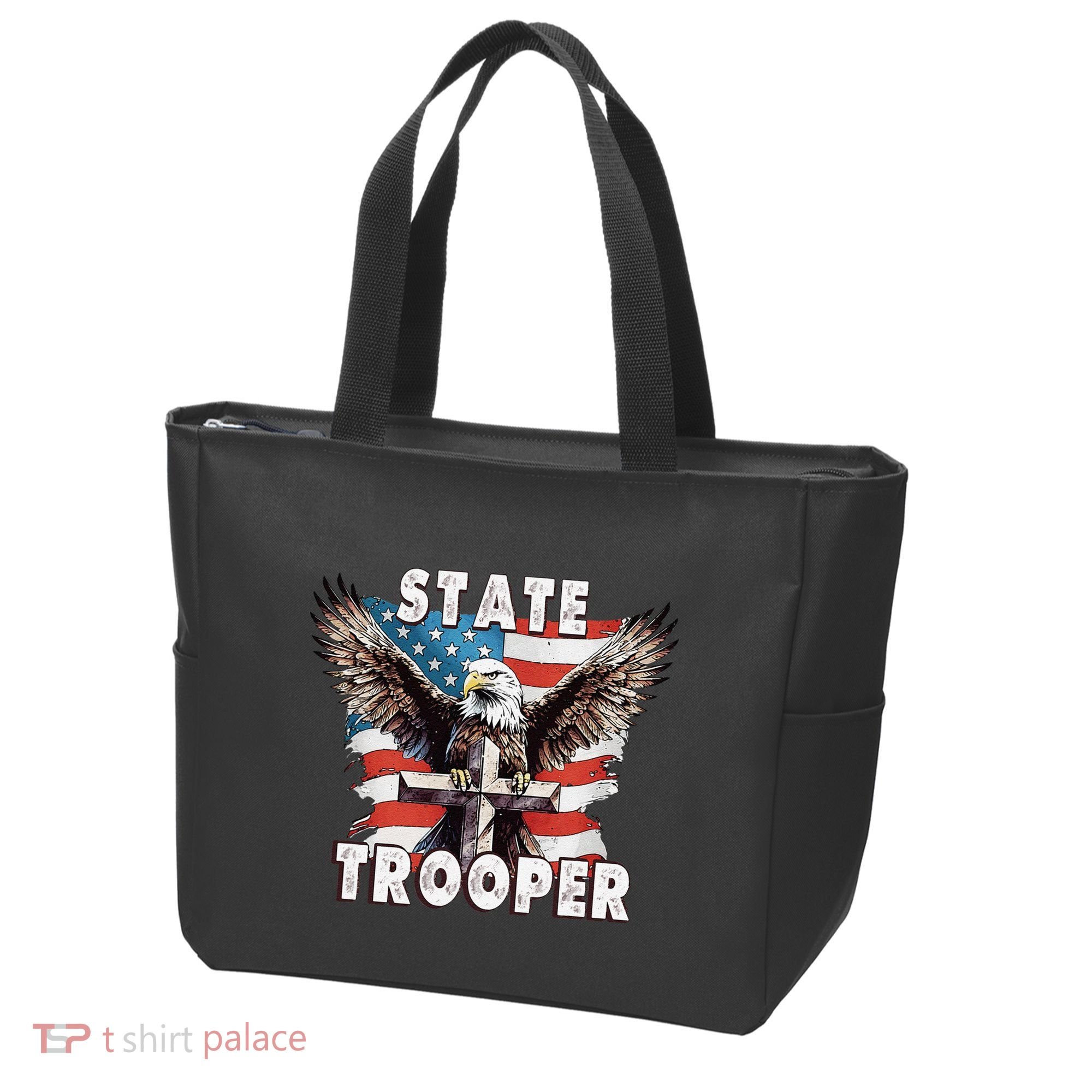 American Flag Usa Law Enforcement State Trooper Tote Bag