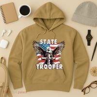 American Flag Usa Law Enforcement State Trooper Hoodie thumb 3