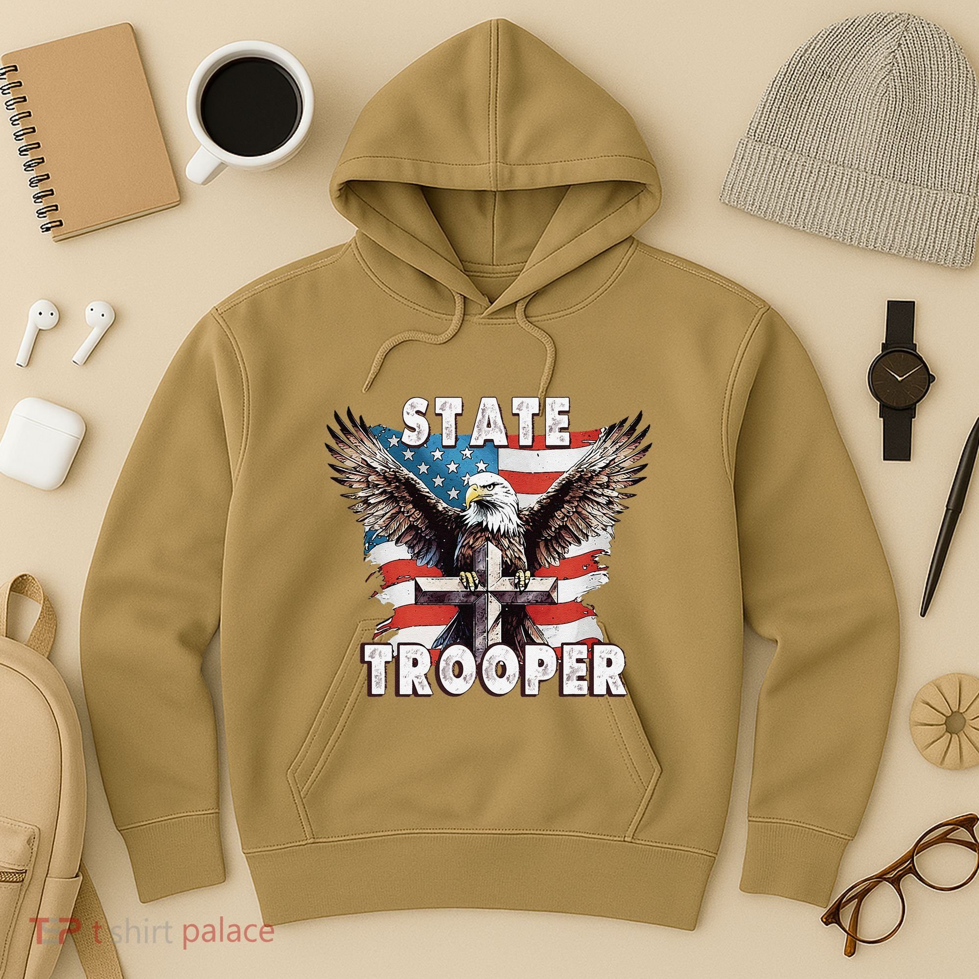 American Flag Usa Law Enforcement State Trooper Hoodie