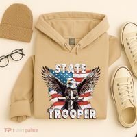 American Flag Usa Law Enforcement State Trooper Hoodie thumb 4