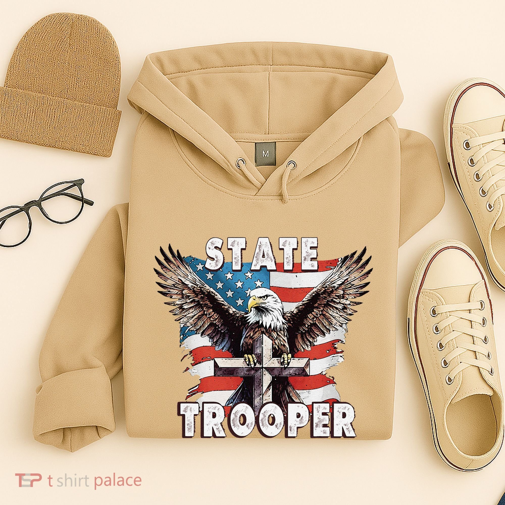 American Flag Usa Law Enforcement State Trooper Hoodie