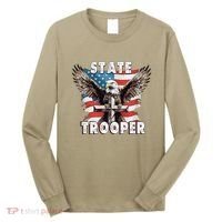 American Flag Usa Law Enforcement State Trooper Long Sleeve Shirt thumb 0