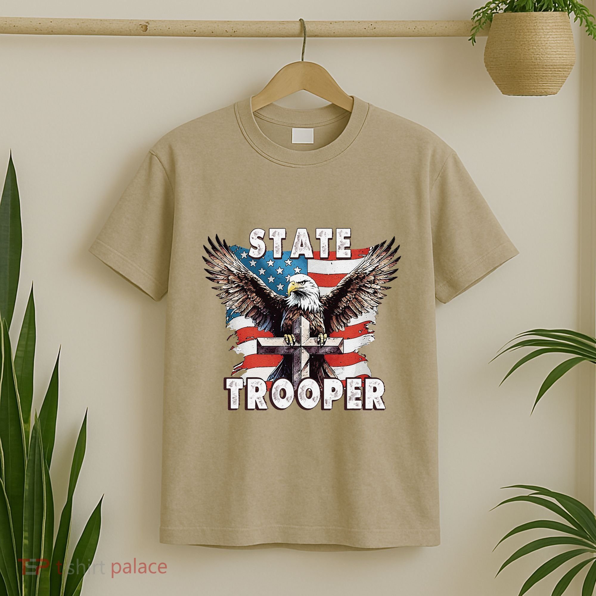 American Flag Usa Law Enforcement State Trooper T-Shirt