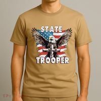 American Flag Usa Law Enforcement State Trooper T-Shirt thumb 3
