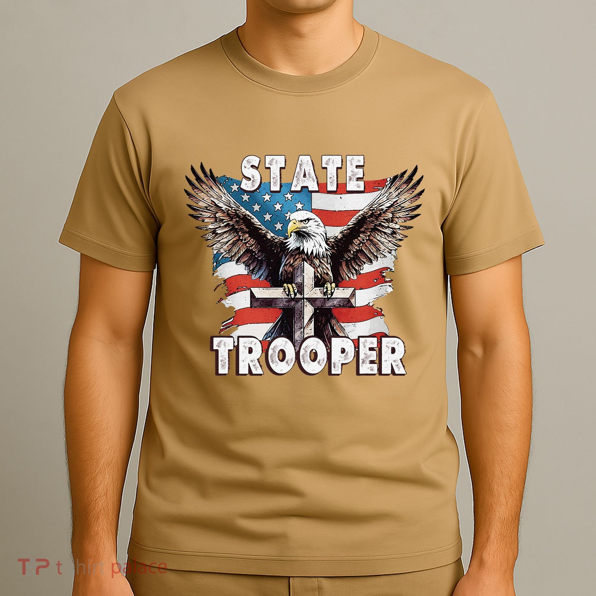American Flag Usa Law Enforcement State Trooper T-Shirt
