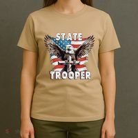American Flag Usa Law Enforcement State Trooper T-Shirt thumb 4