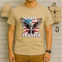 American Flag Usa Law Enforcement State Trooper T-Shirt thumb 6